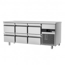 Холодильный стол PREMIUM - 1.86 x 0.7 m (6 выдвижн.секций) GGM Gastro