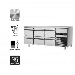 Холодильный стол PREMIUM - 1.86 x 0.7 m (6 выдвижн.секций) GGM Gastro