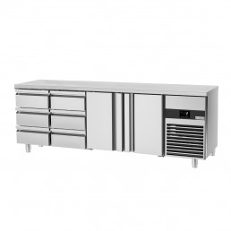 Холодильный стол PREMIUM - 2.3 x 0.7 m (2 дверцы, 6 выдвижн.секции) GGM Gastro