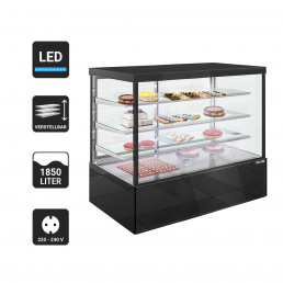 Вітрина кондитерська холодильна - 1,8 м - 1850 літрів - 3 поверхонь для складання (LED) GGM Gastro