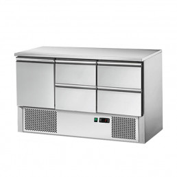 Саладетта / Холодильний стіл PREMIUM - 1,37 x 0,7 m - 1 двері та 4 шухляди 1/2 GGM Gastro