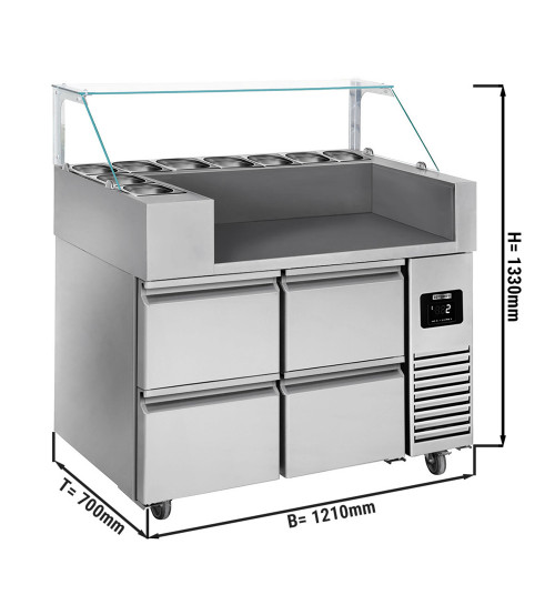 ФотоХолодильный стол / Саладетта - 1.21 x 0.7 м / 4 выдвиж. секции GGM Gastro