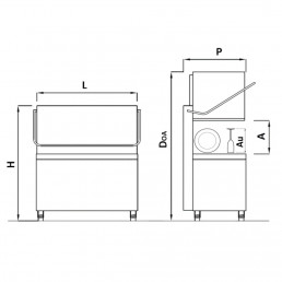 Посудомийна машина з подвійним витяжкою (22,2 кВт) - включаючи зливний насос і накип (з подвійною стінкою) GGM Gastro