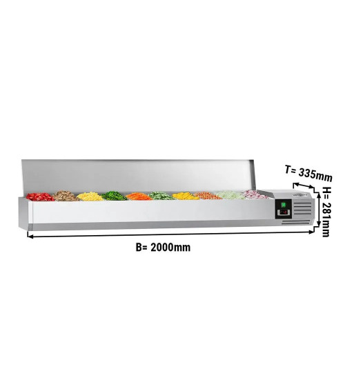 ФотоНастольная холодильная витрина PREMIUM 2,0 x 0,34 m - для 10x 1/4 GN GGM Gastro