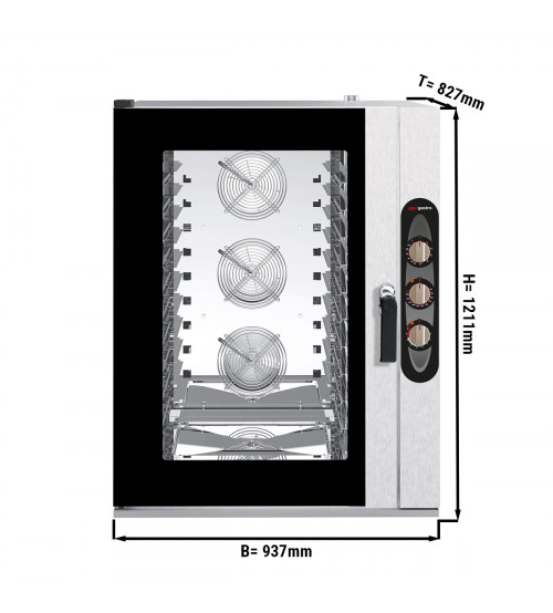 ФотоКонвекционная печь с меаническим управлением 10x EN 40 x 60 cm - Вкл. Направляющие для противней GGM Gastro