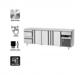 Холодильный стол PREMIUM - 2.3 x 0.7 m (3 дверцы , 2 выдвижн.секции GGM Gastro