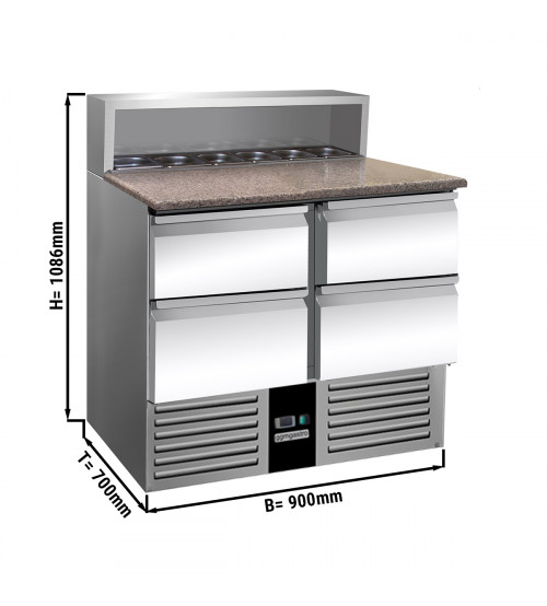 ФотоХолодильный стол саладетта PREMIUM- 0,9 x 0,7 m /4 выдвижн.секции / объем: 240 л GGM Gastro