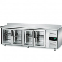 Холодильный стол для напитков PREMIUM - 2,2 x 0,7 m (4 стекл.дверцы / мощность: 398 Вт) GGM Gastro