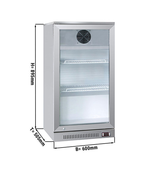ФотоХолодильник барний для напоїв - 0,6 m - 126 літрів - з 1 скляними дверима GGM Gastro