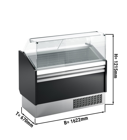 ФотоВитрина для мороженого 1,622 x 0,67 м - черный GGM Gastro