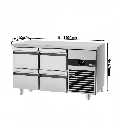 ФотоХолодильный стол PREMIUM - 1.4 x 0.7 m (4 дверцы) GGM Gastro