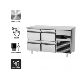 Холодильный стол PREMIUM - 1.4 x 0.7 m (4 дверцы) GGM Gastro