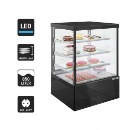 Вітрина кондитерська холодильна - 1,0 м - 850 літрів - 3 поверхонь для складання (LED) GGM Gastro