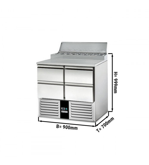 ФотоХолодильный стол саладетта PREMIUM - 0,9 x 0,7 m / 4 выдвижн.секции / объем: 240 л GGM Gastro
