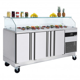 Холодильный стол / Саладетта -1,86 x 0,7 m (- 3 стеклянные двери - для 8x GN 1/60) GGM Gastro