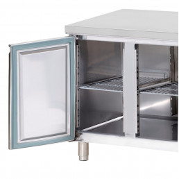 Холодильный стол с бортом ЕСО - 2,2 x 0,7 m / 2 дверцы / 4 выдвиж.секции GGM Gastro
