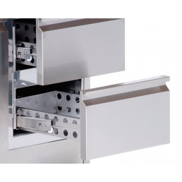 Холодильный стол с бортом ЕСО - 1,8 x 0,7 m / 1 дверца / 4 выдвиж.секции GGM Gastro