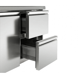Холодильный стол саладетта PREMIUM - 0,9 x 0,7 m /1 дверца / 2 выдвижные секции / объем: 240 л GGM Gastro