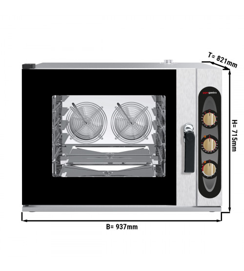 ФотоКонвекционная печь с механическим управлением 4x EN 40 x 60 cm - Вкл. Направялющие для противней GGM Gastro