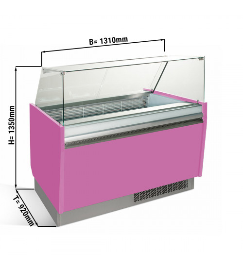 ФотоВитрина для мороженого 1,31 x 0,92 м - розовая GGM Gastro