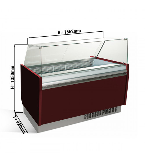 ФотоВитрина для мороженого 1,56 x 0,92 м - бардовая GGM Gastro