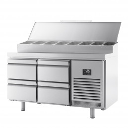Холодильный стол / Саладетта - 1,46 x 0,6 m (8x 1/4 GN / обьем: 250 л / 4 выдвижные секции) GGM Gastro