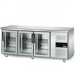 Холодильный стол для напитков PREMIUM - 1,8 x 0,7 m (3 стекл.дверцы / мощность: 275 Вт) GGM Gastro