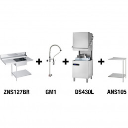Посудомиючна машина купольна 7,1 kW - з помпою, з дозатороми миючого та ополскувального засобів (з подвійною стінкою) GGM Gastro