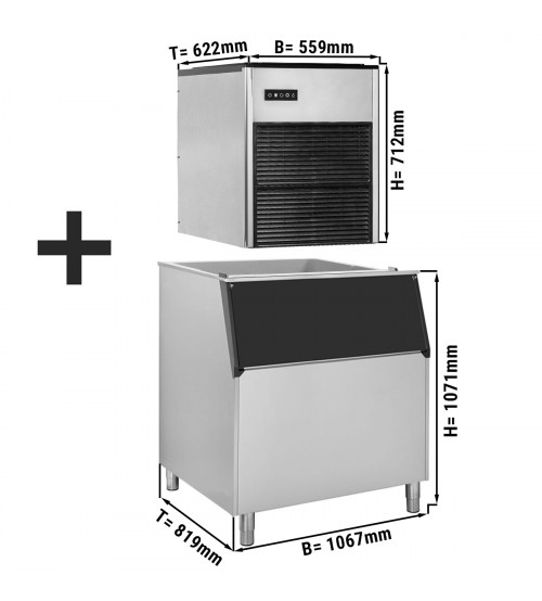 ФотоЛьодогенератор / форма льоду самородок - 335 kg/ 24h - з контейнером GGM Gastro