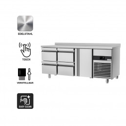 Холодильный стол PREMIUM - 1.86 x 0.7 m (1 дверца, 4 выдвижн.секции) GGM Gastro