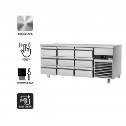 Холодильный стол PREMIUM - 1.86 x 0.7 m (9 выдвижн.секций) GGM Gastro
