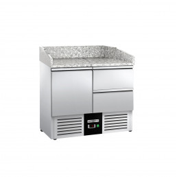 Холодильный стол с бортом PREMIUM - 0,9 x 0,7 m / 1 дверь , 2 выдвижн.секции / объем: 240 л GGM Gastro