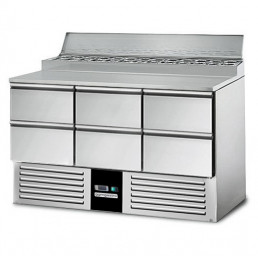 Холодильный стол саладетта PREMIUM - 1,37 x 0,7 m / 6 выдвижн.секции / объем: 392 л GGM Gastro