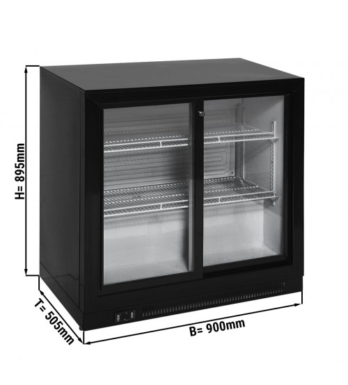 ФотоБарный холодильник - 220 л - 2 прозрачные раздвижные двери GGM Gastro