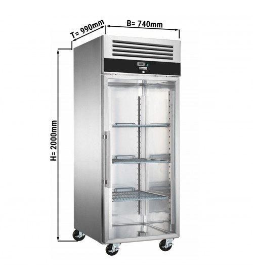 ФотоПекарська морозильна шафа PREMIUM - 0,74 x 0,97 m - 1 скляні двері, З направляючими та рішітками GGM Gastro