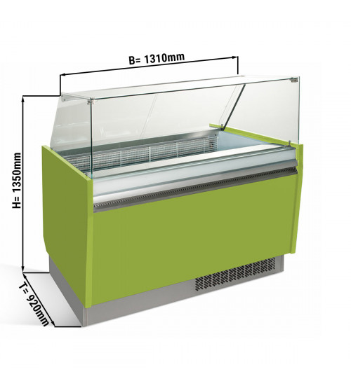 ФотоВітрина для морозива 1,25 x 0,92 м - світло-зелена GGM Gastro