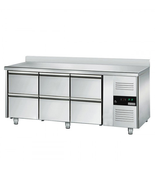 ФотоХолодильный стол ЕСО - 1,8 x 0,7 m - 6 выдвиж.секции GGM Gastro