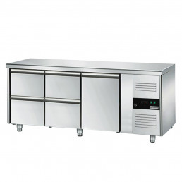 Холодильный стол ЕСО - 1,8 x 0,7 m / 1 дверца / 4 выдвиж.секции GGM Gastro