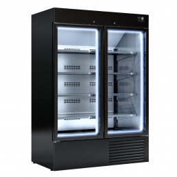 Морозильна шафа - 1310 Л - 2 скляних дверей - чорний GGM Gastro