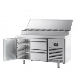 Холодильный стол / Саладетта - 1,46 x 0,7 m (6x 1/3 GN / обьем: 305 л / 1 дверца / 2 выдвижные секции) GGM Gastro