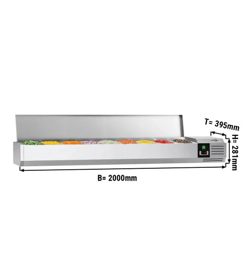 ФотоНастольная холодильная витрина PREMIUM - 2.0 x 0.4 m - для 9x 1/3 GN GGM Gastro