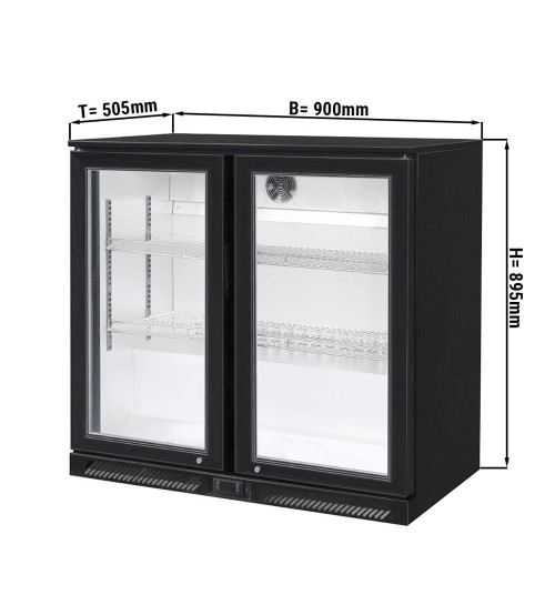 ФотоБарный холодильник - 220 л - 2 прозрачные распашные двери GGM Gastro