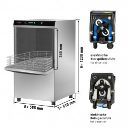 Посудомийна машина 4.9 kW - з доазтор миючого засобу (подвійна стінка) GGM Gastro