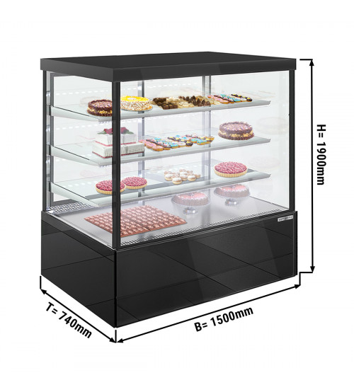 ФотоВітрина кондитерська холодильна - 1,5 м - 1400 літрів - 3 поверхонь для складання (LED) GGM Gastro
