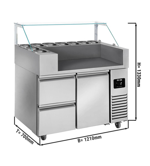 ФотоХолодильный стол / Саладетта - 1.21 x 0.7 м / 1 дверца / 2 выдвиж.секции GGM Gastro