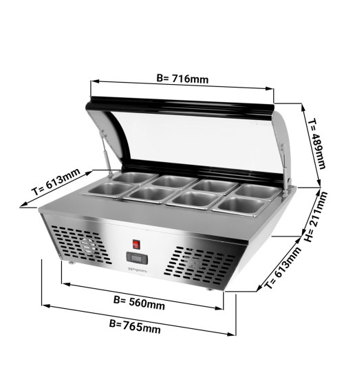 ФотоВітрина холодильна настільна- 67 Л - 0,76 x 0,61 m GGM Gastro