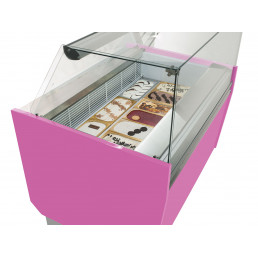 Витрина для мороженого 1,56 x 0,92 м - розовая GGM Gastro