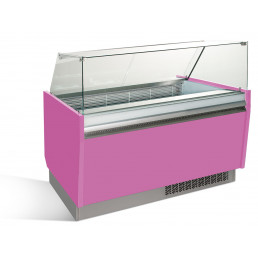 Витрина для мороженого 1,56 x 0,92 м - розовая GGM Gastro