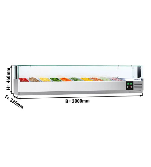 ФотоХолодильная витрина под гастроемкость PREMIUM - 2,0 x 0,34 m - для 10x 1/4 GN-Behälter GGM Gastro