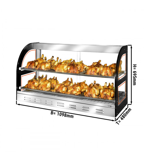 ФотоМармит-витрина для тушек курицы с выдвижной разделочной доской GGM Gastro